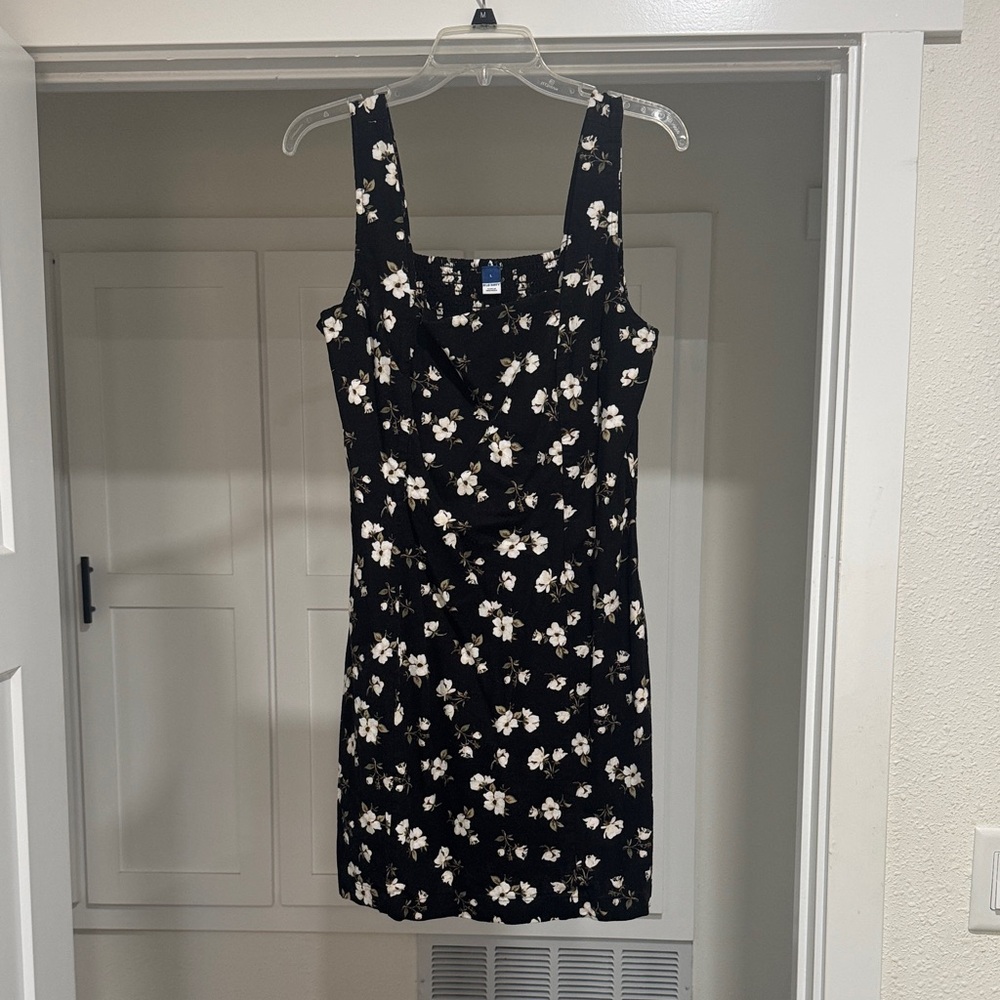Old Navy Black Floral Mini Dress